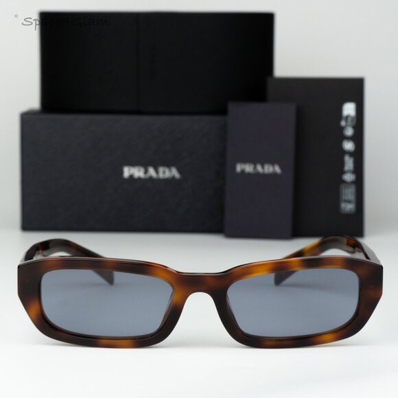 Prada Men Sunglasses Havana Grey Rectangle PRB06S 15W03N NEW AUTHENTIC - Picture 1 of 9